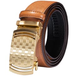 Hi-Tie Men's Orange Brown Belt for Jeans New Yellow Green Blue Leather Jeans Belts Fashion Cowboy Genuine Leather Belt Strap