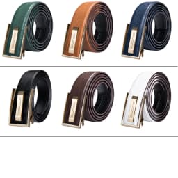 Hi-Tie Men's Orange Brown Belt for Jeans New Yellow Green Blue Leather Jeans Belts Fashion Cowboy Genuine Leather Belt Strap
