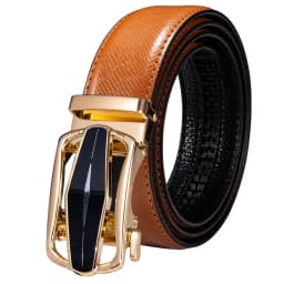 Hi-Tie Men's Orange Brown Belt for Jeans New Yellow Green Blue Leather Jeans Belts Fashion Cowboy Genuine Leather Belt Strap