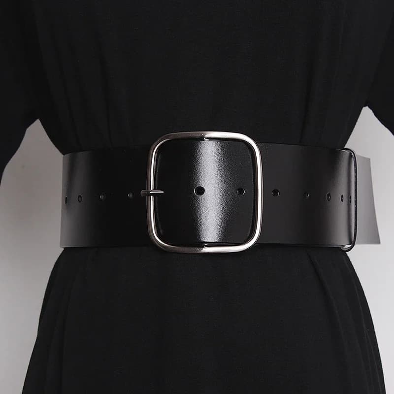 Brand Quality WIde Belt Black Cow Leather Waistband for Women Winter Dress Waist Belt Corset European Genuine Leather Women Belt