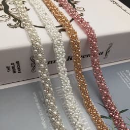 JLZXSY 1cmW Handmade Pearl Beaded Lace Trim Mesh Fabric Clothes Decoration Wedding Dress Collar Sleeve Sew on Applique Crafts