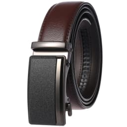 Men's Belts Cowhide High Quality Metal Auto Buckle Gray Business Waist Strap Male Brown Ratchet Belt For Men Leather Straps