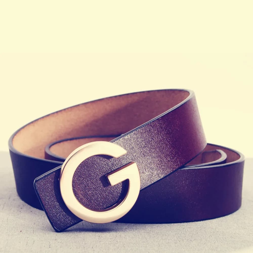 Luxury Brand Unisex Belt 3.8cm Smooth Buckle High Quality Leather Strap for Men And Women Fashionable Waist Accessory