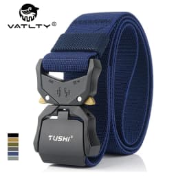 VATLTY New Casual Elastic Belt for Male Quick Release Alloy Buckle Tactical Outdoor Belt Men's Blue Stretch Belt