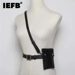IEFB Straps All Math Men Women's Belt Mini- Packet New Fashion Black PU Leather Belts Clothes Accessories Multi-purpose 9Y116