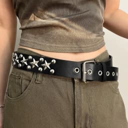 Ladies' Grunge Punk Pin Buckle Personality Studded Enduro Belt For Jeans Hipster, Suitable For Daily Use LYD002
