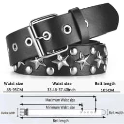 Ladies' Grunge Punk Pin Buckle Personality Studded Enduro Belt For Jeans Hipster, Suitable For Daily Use LYD002