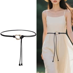Leather Rope Knotted Thin Belt for Women Metal Buckle PU Skinny Waistbands Female Lady Dress Coat Decorative Straps Girdle