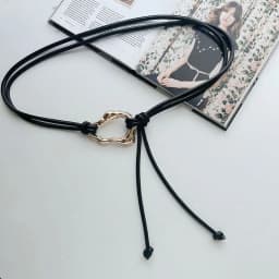 Leather Rope Knotted Thin Belt for Women Metal Buckle PU Skinny Waistbands Female Lady Dress Coat Decorative Straps Girdle