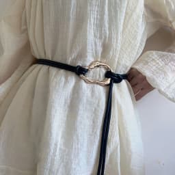 Leather Rope Knotted Thin Belt for Women Metal Buckle PU Skinny Waistbands Female Lady Dress Coat Decorative Straps Girdle