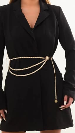 Elegant Round Metal Belt For Women Retro Gold Silver Carved Hollow Out Chain Long Belts Fashion Dress Decorative Lady Waistband