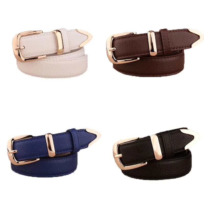 Alloy Buckle Women Belts PU Leather Wild Female Waist Belts Brown Black White Red Girls Pants Jeans Fashion Belt pasek damski