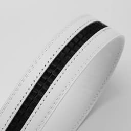 Cowhide Leather (ready Stock) Men's Leather Automatic Waist Band Strap White Belt Without Buckle