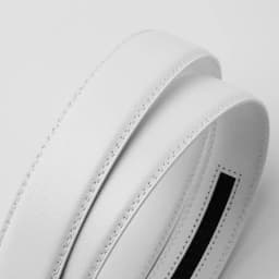 Cowhide Leather (ready Stock) Men's Leather Automatic Waist Band Strap White Belt Without Buckle