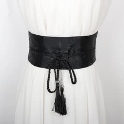 Vintage Floral Embroidered Waistband for Women Elegant Chinese Style Bow Tie Wrap Around Belt with Tassels for Dress Clothing