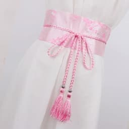 Vintage Floral Embroidered Waistband for Women Elegant Chinese Style Bow Tie Wrap Around Belt with Tassels for Dress Clothing