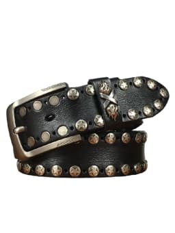 Handmade Punk Style Rivets Genuine Leather Belt Cowhide Strap For Pants Moto Biker Studded Belts Pin Buckle Waistband