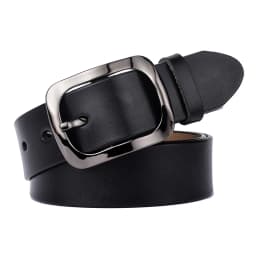 KOLBER 3.3cm Women's Leather Belt Natural Cowhide Trouser Belt for Female Metal Buckle Jeans Casual Red Belt Girdle Waistband