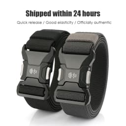 VATLTY New Men's Elastic Belt Metal Buckle Quick Release Soft Casual Belt Polyester Tactical Outdoor Stretch Belt Male Waistband