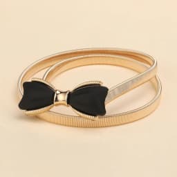 Korean Bow Buckle Metal Chain Belt Women Elastic Skinny Slim Body Thin Waist Belts For Female Lady Dress Shirt Decorative Straps