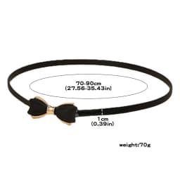 Korean Bow Buckle Metal Chain Belt Women Elastic Skinny Slim Body Thin Waist Belts For Female Lady Dress Shirt Decorative Straps