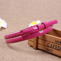 Fashion Thin Belt for Dress Sweater Jean Fashion Candy Colors Simplicity Solid Color PU Patent Leather Waistband Belts for Women