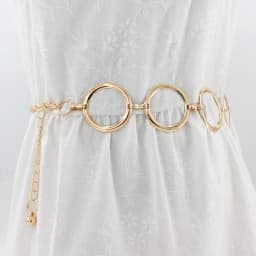 Fashion Circle Metal Chain Belt Women Gold Silver Round Alloy Belt With Long Tassel Female Waistband For Dress