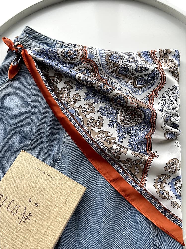 Kerchief Silk Scarf Belt for Women Skirt Triangle Scarf Fart Curtain Waist Rope Pants Dress Accessories Waist Seal Headband