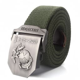 SupSindy Men Canvas Belt U.S Marines Metal Buckle Army Military Tactical Belts for Men Jeans Outdoor training Soldier Strap Male