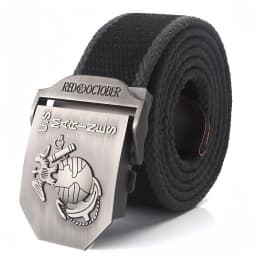 SupSindy Men Canvas Belt U.S Marines Metal Buckle Army Military Tactical Belts for Men Jeans Outdoor training Soldier Strap Male