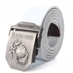 SupSindy Men Canvas Belt U.S Marines Metal Buckle Army Military Tactical Belts for Men Jeans Outdoor training Soldier Strap Male