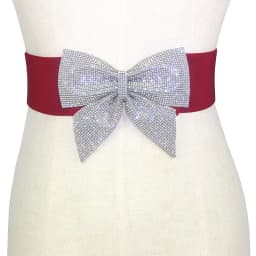Fashionable Women's Belt Knot Dress Waist Seal Elastic Matching Skirt Red Color All Matchings Integrated Design