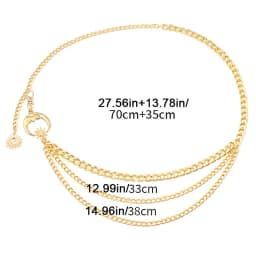 1Pc Moon Multilayer Metal Chain Waist Chain Ladies Waist Chain Belt Dress Skirt Belt With Moon Star Belt Gold Silver Clothing