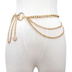 1Pc Moon Multilayer Metal Chain Waist Chain Ladies Waist Chain Belt Dress Skirt Belt With Moon Star Belt Gold Silver Clothing