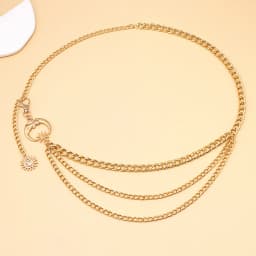 1Pc Moon Multilayer Metal Chain Waist Chain Ladies Waist Chain Belt Dress Skirt Belt With Moon Star Belt Gold Silver Clothing