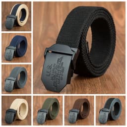 Men's Black Fashion Belt with US Buckle, Designer Tactical Western Country Style Belt, Extra Long Jeans Belt for Tall & Big Men