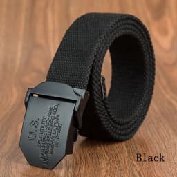 Men's Black Fashion Belt with US Buckle, Designer Tactical Western Country Style Belt, Extra Long Jeans Belt for Tall & Big Men