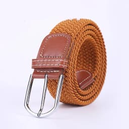 107/120/130cm Unisex Women Men Elastic Belt Striped Women Stretch Belt Braided Casual Waist Pin Buckle Belts Girdle 60 Colors