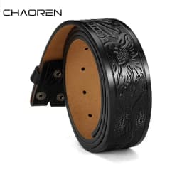 CHAOREN Western Belts for Men Without Buckle Cowboy Belt Full Grain Leather Belt for Jeans One Solid Piece Leather