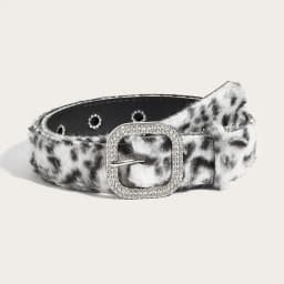 Pink Plush 2K Leopard Print Spicy Belts Fashion Trendy Women's Belt Fluffy Furry Waist Belt Retro Versatile Jeans Accessories