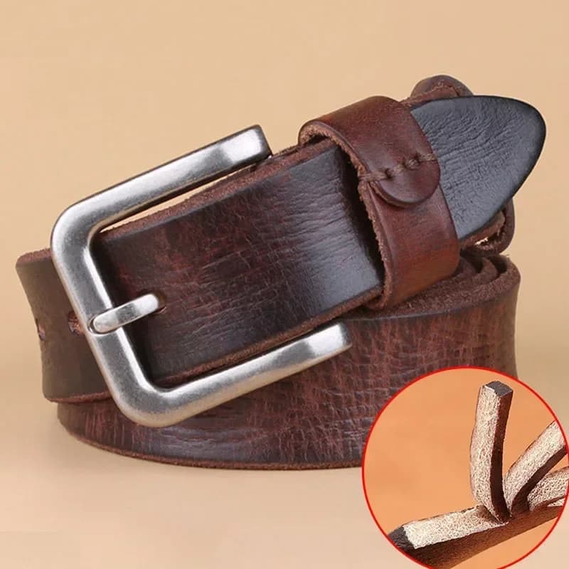 2026 High Quality Belt Men's Genuine Leather Top Layer Pure Leather Pin Buckle Jeans Fashion Belts for Men Luxury Designer Brand