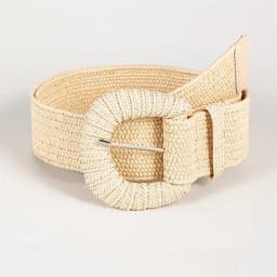 New Spring and Summer Straw Belt with Retro Style, Hand-Woven with PP Grass and Elastic Band, Suitable for Pairing with Dresses