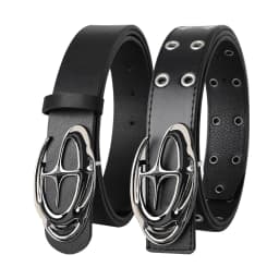 Men's Belt Punk Alien Buckle Belt Vintage Gothic Y2K Belt Men or Women Street Punk PU Leather Designer Waistband Pair with Jeans