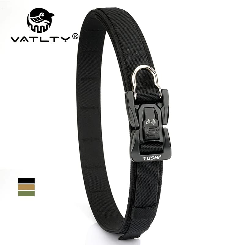 VATLTY New Men's Trousers Girdle Metal Buckle Quick Release Heavy Duty Military Tactical Belt Tight Stiff Casual Belt for Male