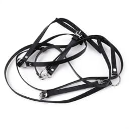 Gothic Handmade PU Leather Harness Belts Fashion Faux Leather Cage Vest Chest Sculpting Body Strap Waist Belt Cincher Harajuku