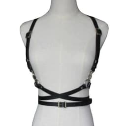 Gothic Handmade PU Leather Harness Belts Fashion Faux Leather Cage Vest Chest Sculpting Body Strap Waist Belt Cincher Harajuku