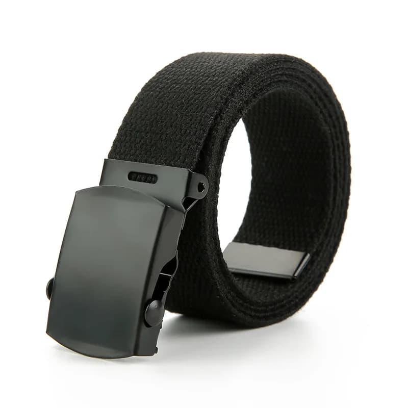 New Unisex Automatic Buckle Fashion Nylon Belt Classic Popular Casual Light Practical Woven Smooth Women Men Canvas Belt 3.8cm
