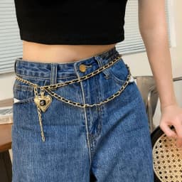 Fashion Metal Waist Chains Women Thin Belts Double Layer Love Tassel Pendants Waistband Dress Clothes Decorative Girdles Straps