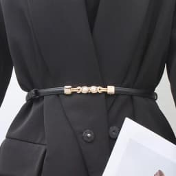 Square Metal Snap Buckle Belts For Women Lady PU Leather Thin Adjustable Waistbands Dress Coat Decorative Skinny Straps Girdle