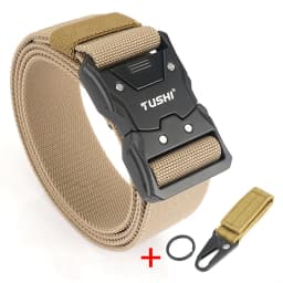 MEDYLA Official Genuine Tactical Belt Metal Buckle Quick Release Elastic Belt Casual Tooling Training Belt Men's Trousers Belt